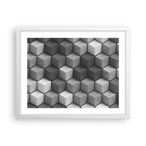 Affiche dans un cadre blanc - Poster - Puzzle cubiste - 50x40 cm