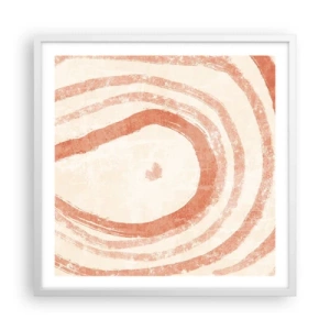 Affiche dans un cadre blanc - Poster - Cercles de corail – composition - 60x60 cm