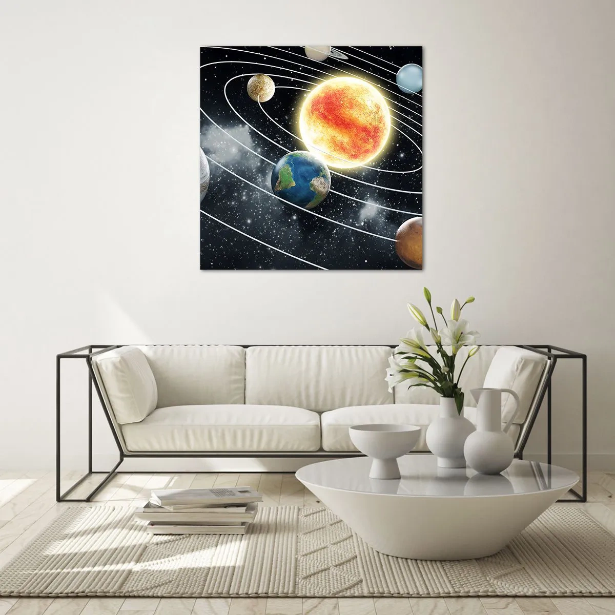 Impression sur verre - Image sur verre - Danse cosmique - 30x30 cm