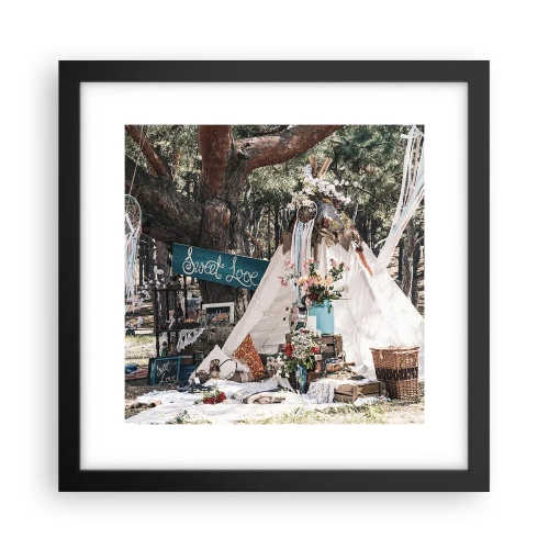 Affiche dans un cadre noir - Poster - Make love… - 30x30 cm