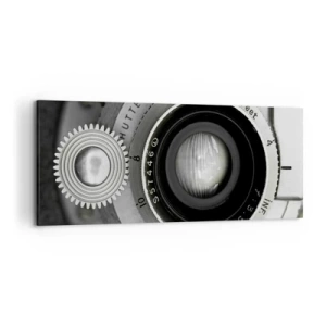 Impression sur toile - Image sur toile - L'objectif d'un vieil appareil photo - 120x50cm - Histoire d'Hollywood - Décoration murale moderne pour le salon et la chambre ARTTOR
