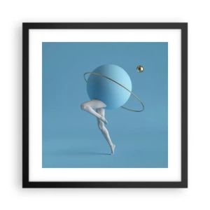 Affiche dans un cadre noir - Poster - Et les planètes deviennent folles - 40x40 cm