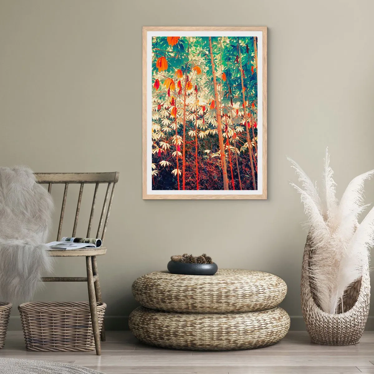 Affiche dans un chêne clair - Poster - La vie secrète des feuilles - 40x50 cm