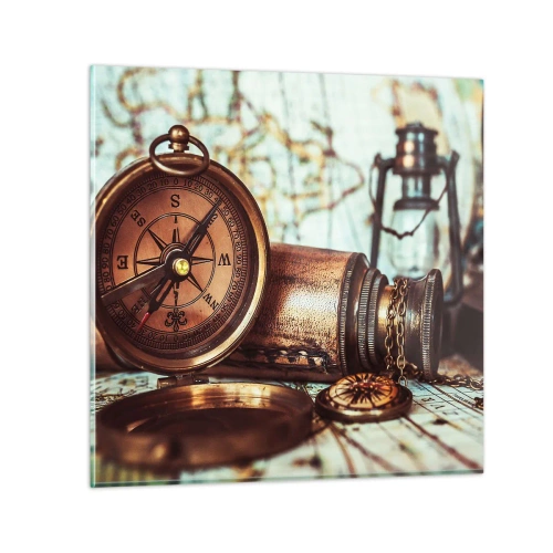 Impression sur verre - Image sur verre - Une aventure de pirates dans les Caraïbes vous attend - 50x50 cm