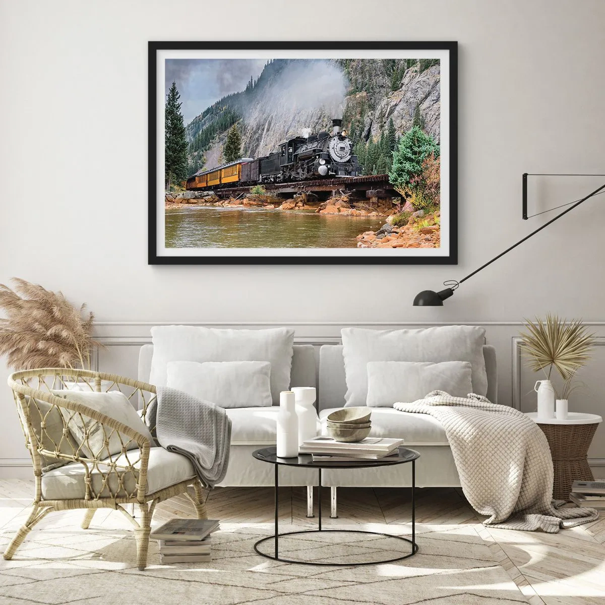 Affiche dans un cadre noir - Poster - Et lui jusqu'où? Jusqu'où? - 50x40 cm