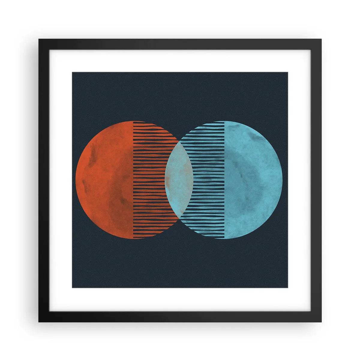 Affiche dans un cadre noir - Poster - Fantaisie astronomique - 40x40 cm