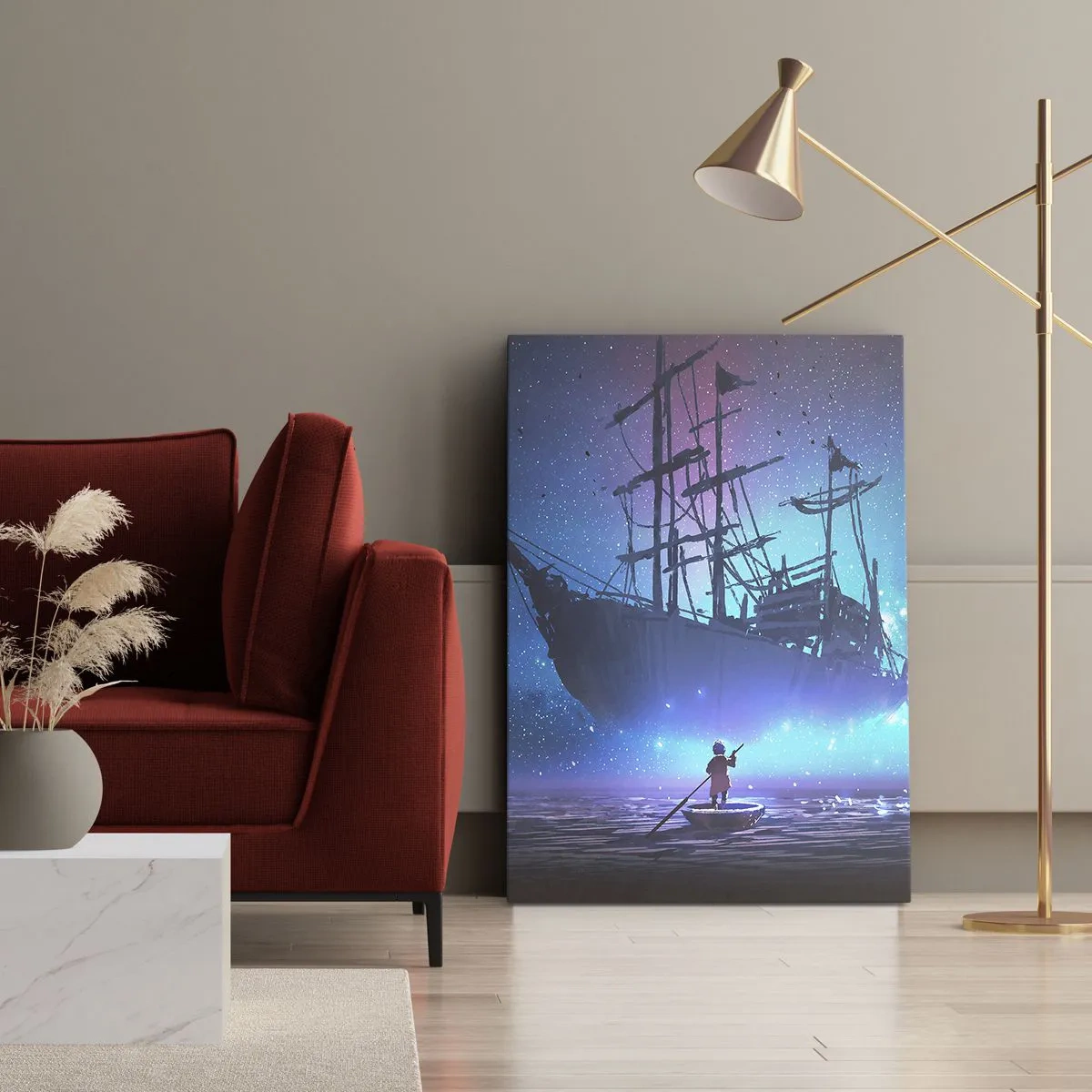 Impression sur toile - Image sur toile - A la rencontre du mythe de la mer - 65x120 cm