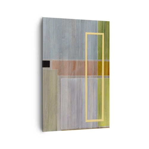 Impression sur toile - Image sur toile - Composition géométrique aux couleurs pastel avec des rectangles - 80x120cm - Simple et calme - Décoration murale moderne pour le salon et la chambre ARTTOR