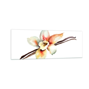 Impression sur verre - Image sur verre - Illustration florale à l'aquarelle aux couleurs pastel - 140x50cm - Douceur de couleur renversée - Décoration murale moderne pour le salon et la chambre ARTTOR