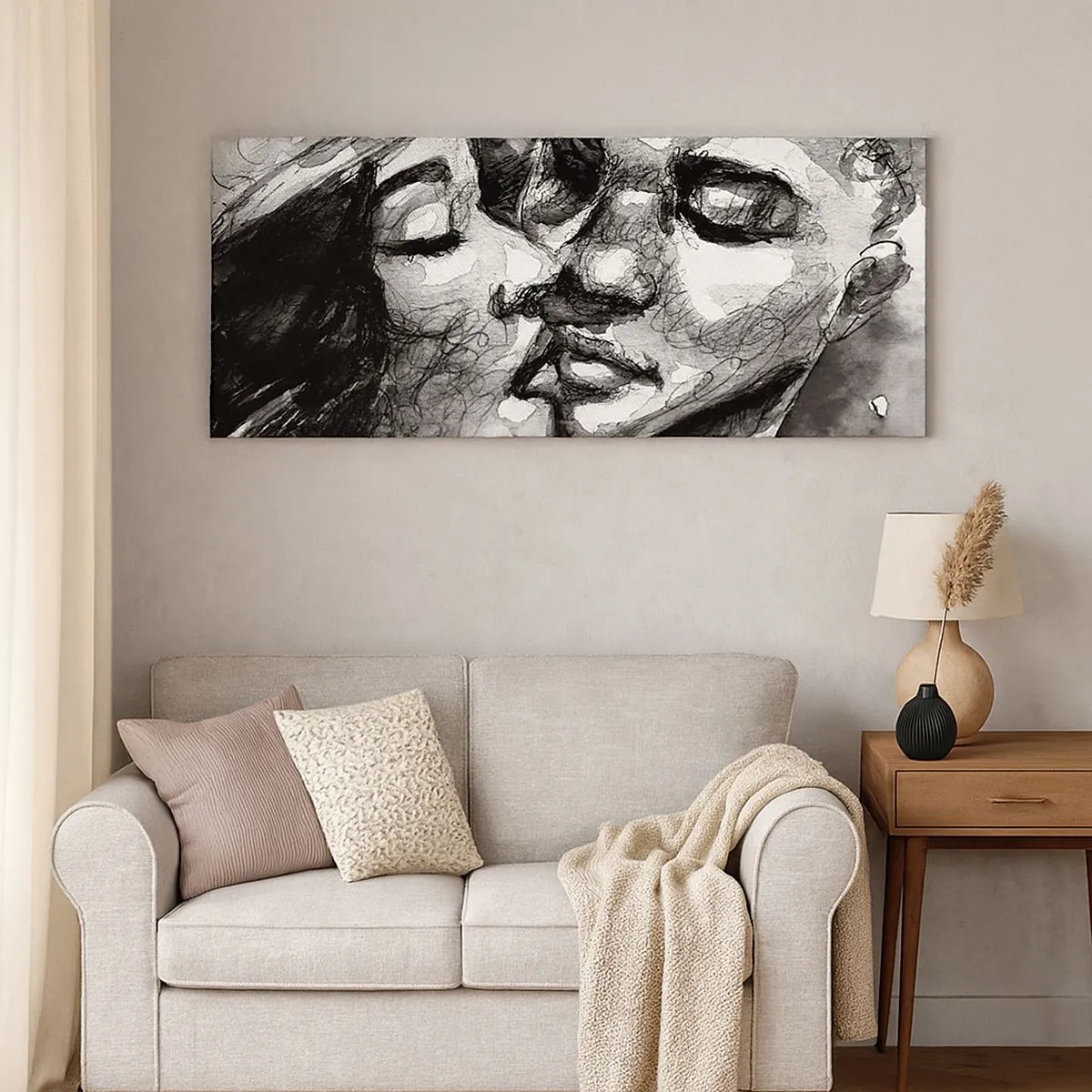 Impression sur toile - Image sur toile - Un moment tendre - 100x40 cm