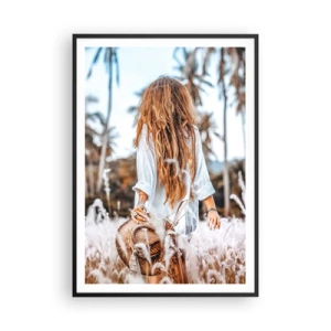 Affiche dans un cadre noir - Poster - Né de peluches d'herbe - 70x100 cm