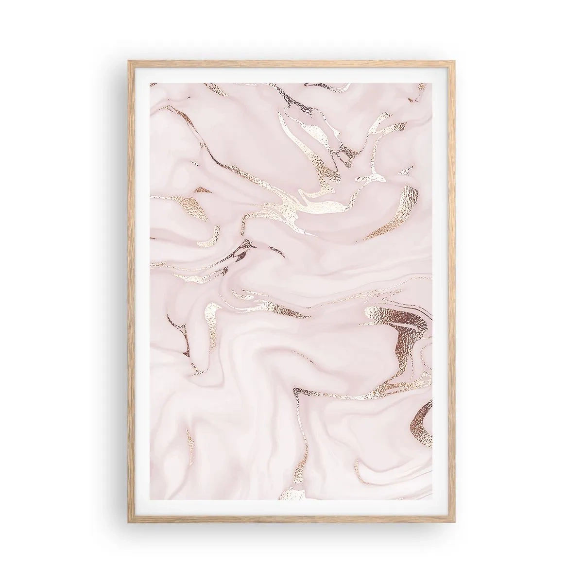 Affiche dans un chêne clair - Poster - Dans un châle rose - 70x100 cm