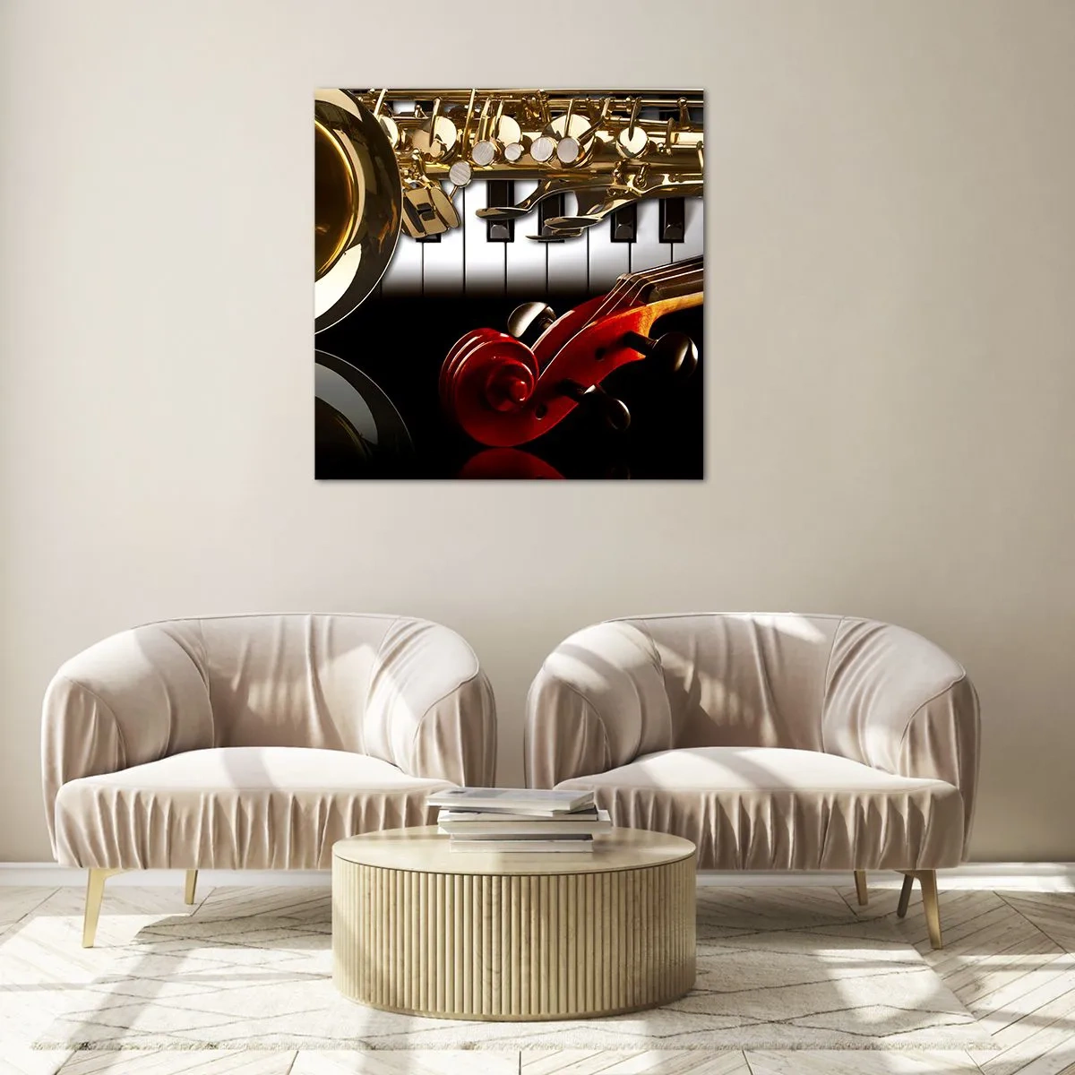 Impression sur verre - Image sur verre - Tôle, bois et ivoire - 30x30 cm