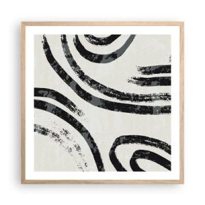 Affiche dans un chêne clair - Poster - À moitié arrêté - 60x60 cm