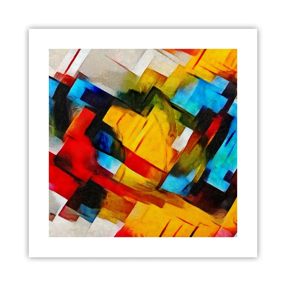 Affiche - Poster - Une superposition multicolore - 40x40 cm