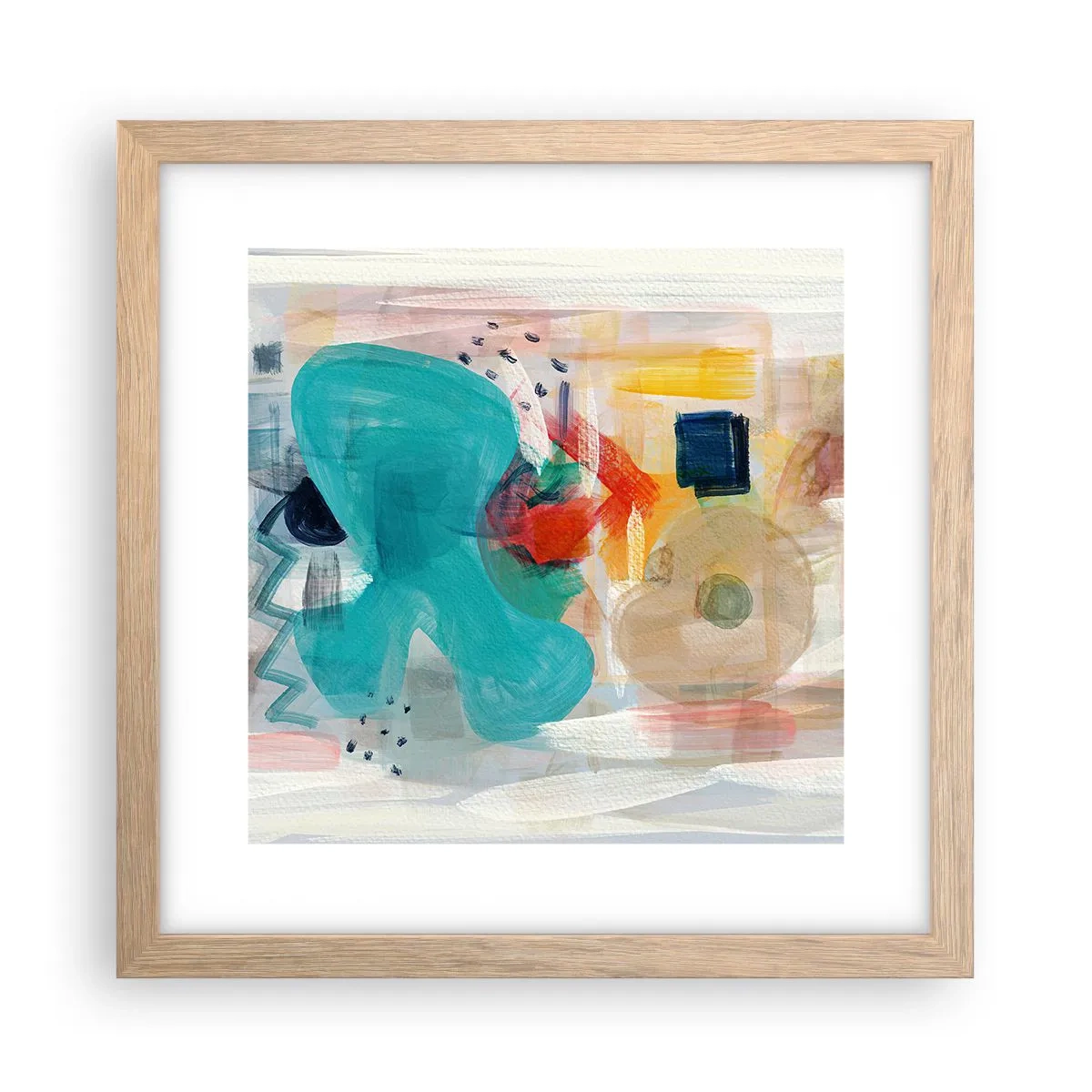 Affiche dans un chêne clair - Poster - Jeu de couleurs - 30x30 cm