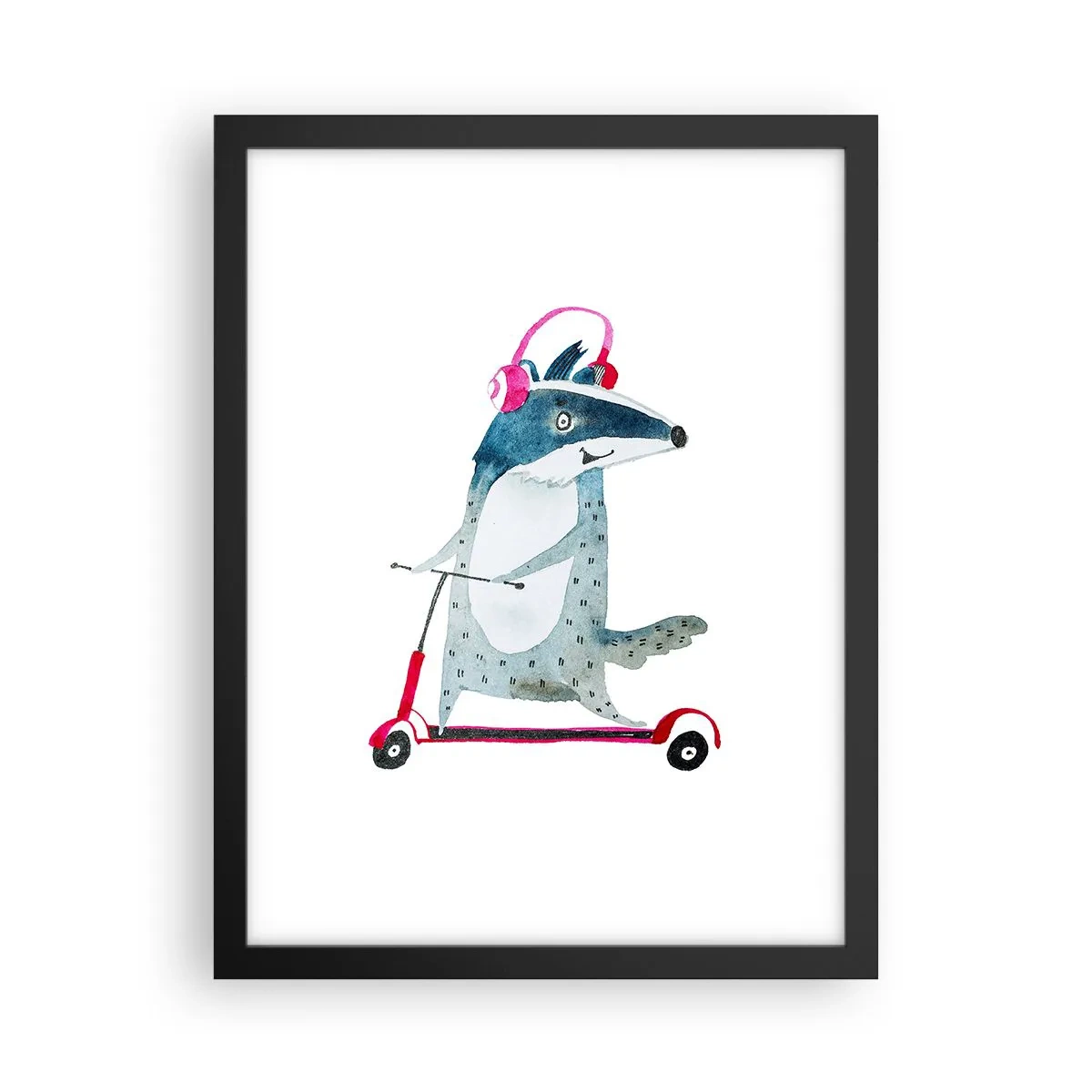 Affiche dans un cadre noir - Poster - La joie du blaireau - 30x40 cm