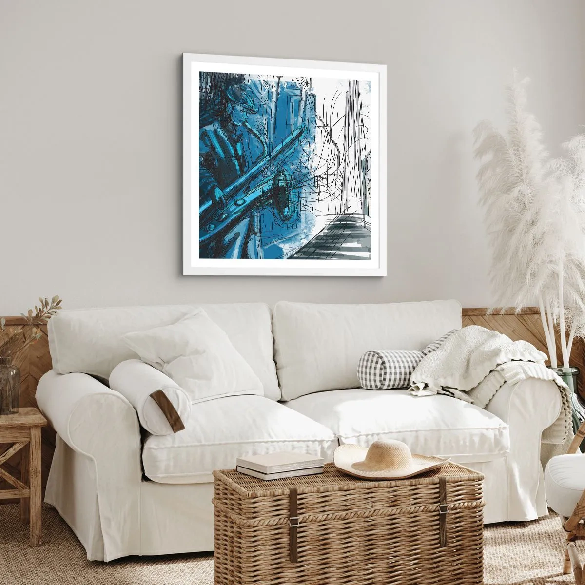 Affiche dans un cadre blanc - Poster - Rhapsodie urbaine - 30x30 cm