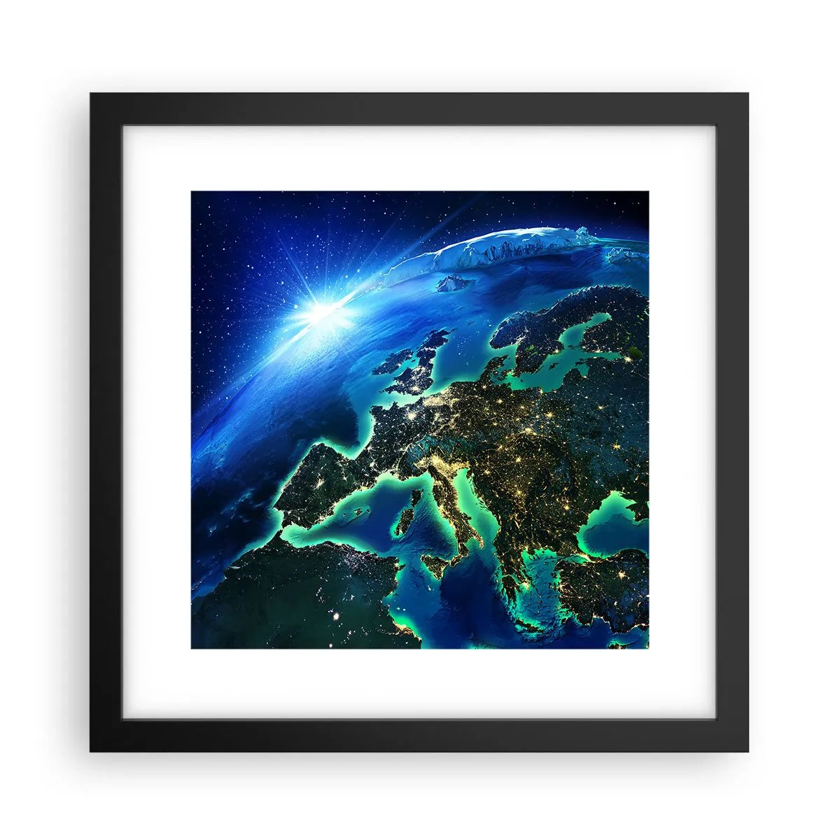 Affiche dans un cadre noir - Poster - Europe pétillante - 30x30 cm