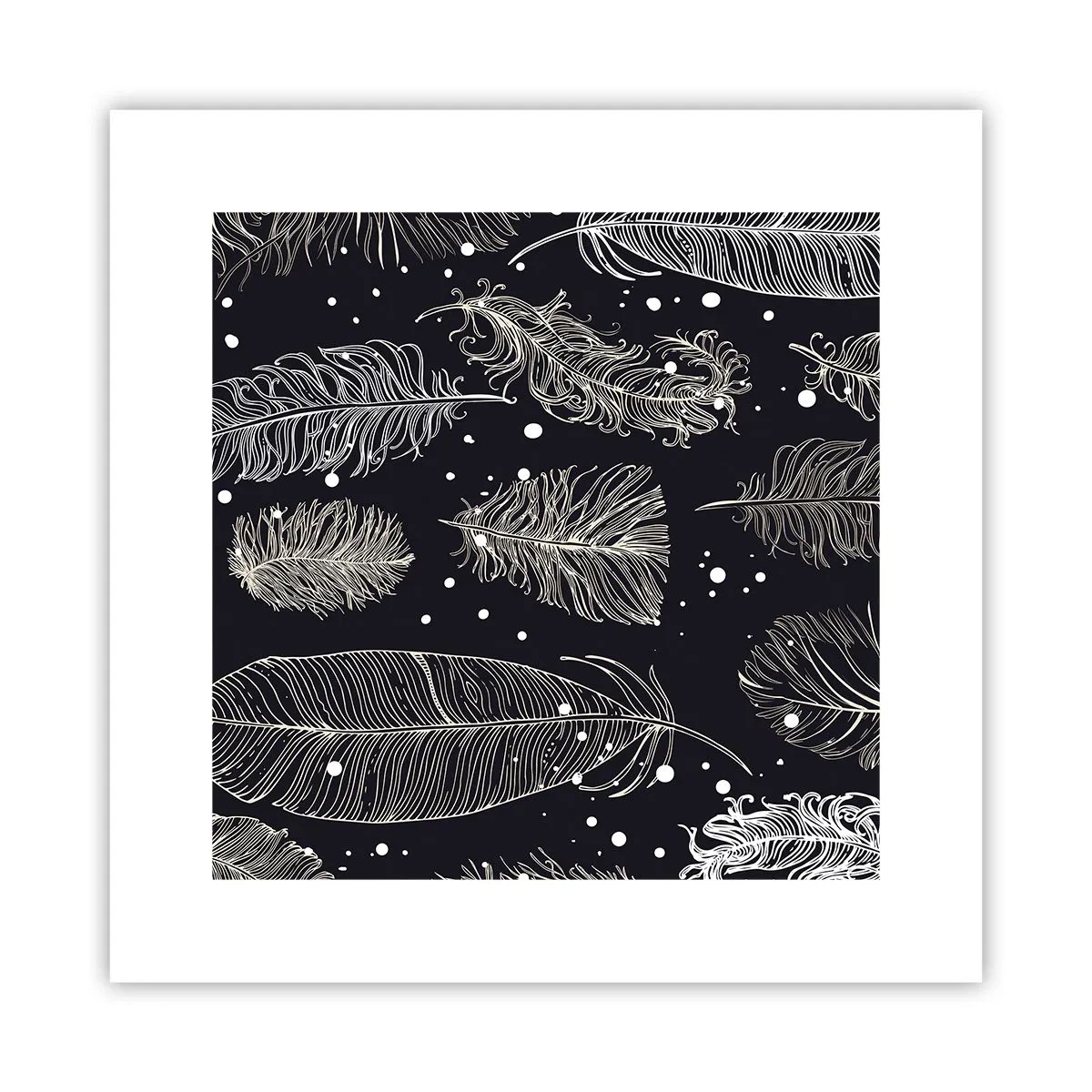 Affiche - Poster - Toile de plumes - 30x30 cm