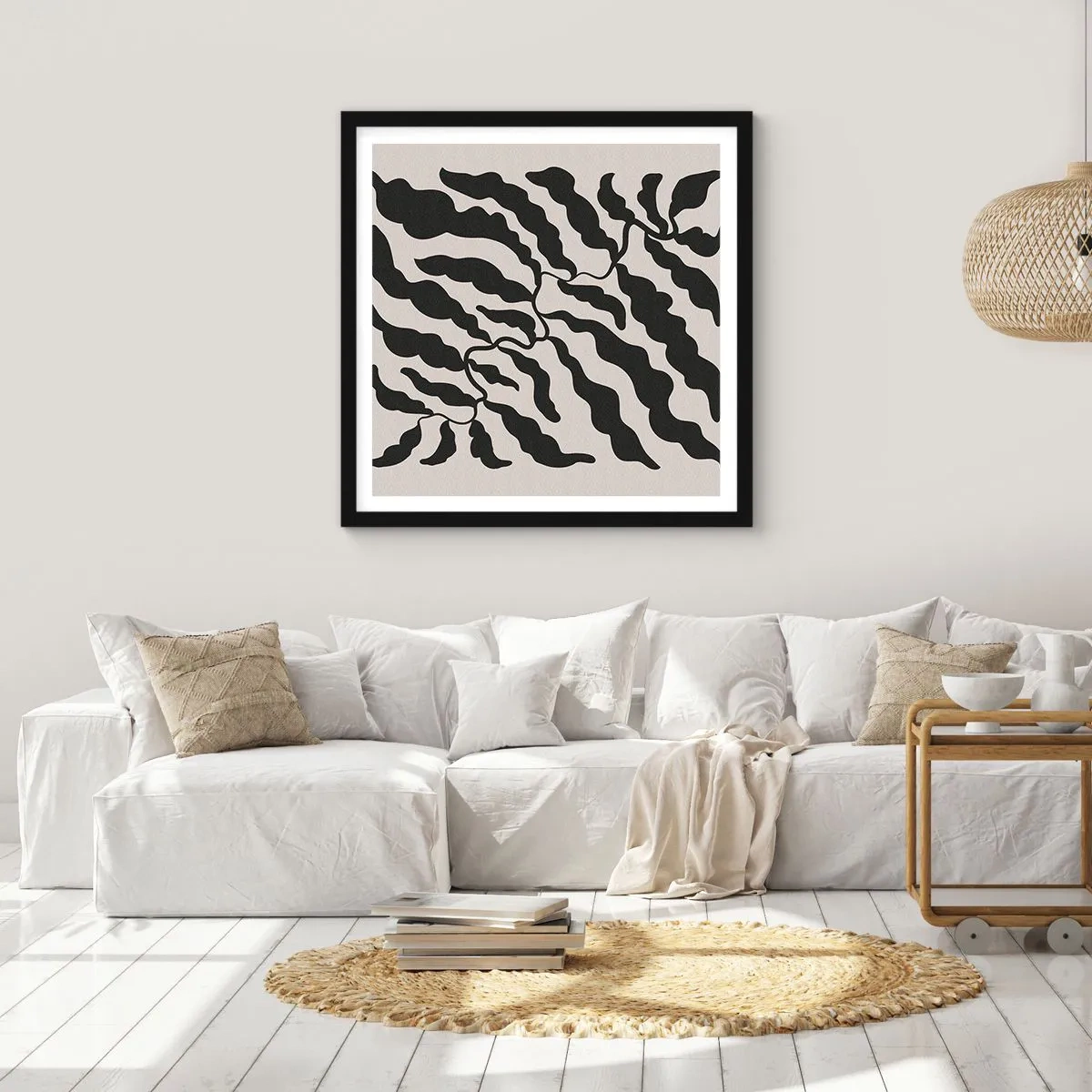 Affiche dans un cadre noir - Poster - La nature du carré - 40x40 cm