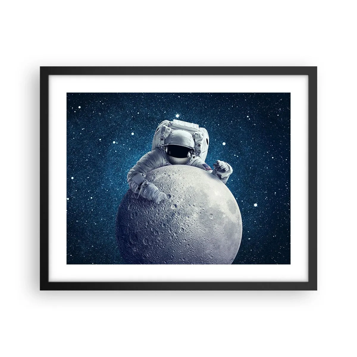 Affiche dans un cadre noir - Poster - Comique de l'espace - 50x40 cm