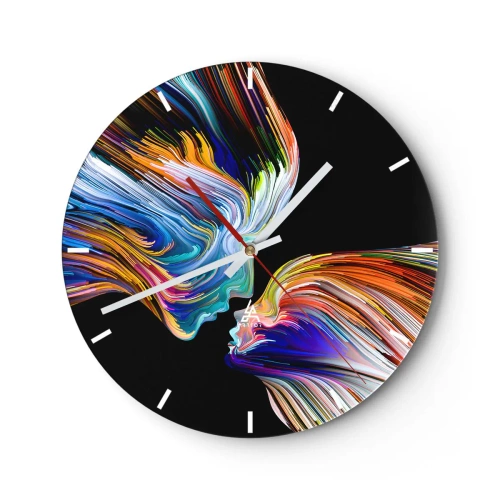 Horloge murale - Pendule murale - Une fusion d'énergie et de lumière - 40x40 cm