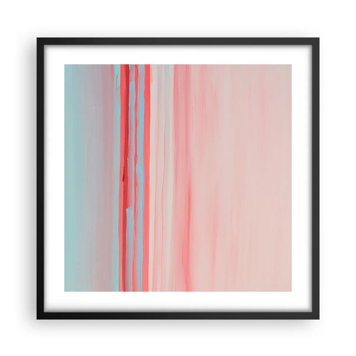 Affiche dans un cadre noir - Poster - Abstraction à l'aube - 50x50 cm