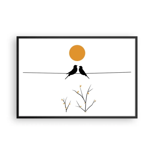 Affiche dans un cadre noir - Poster - Soirée pour rossignols - 91x61 cm