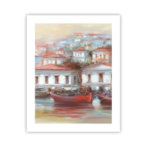 Affiche - Poster - Petite ville heureuse - 40x50 cm