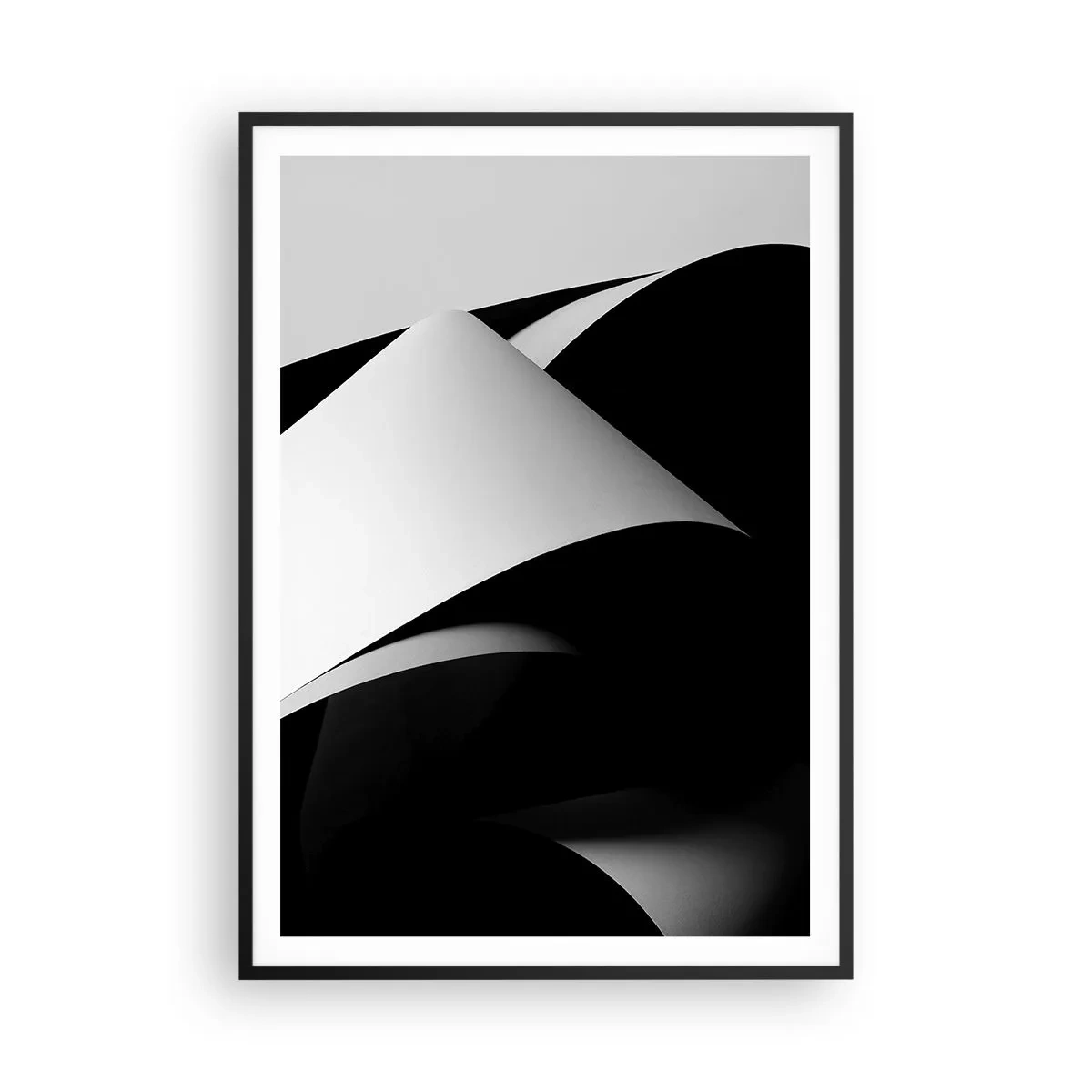 Affiche dans un cadre noir - Poster - Plans de lumière venus des profondeurs de l'ombre - 70x100 cm