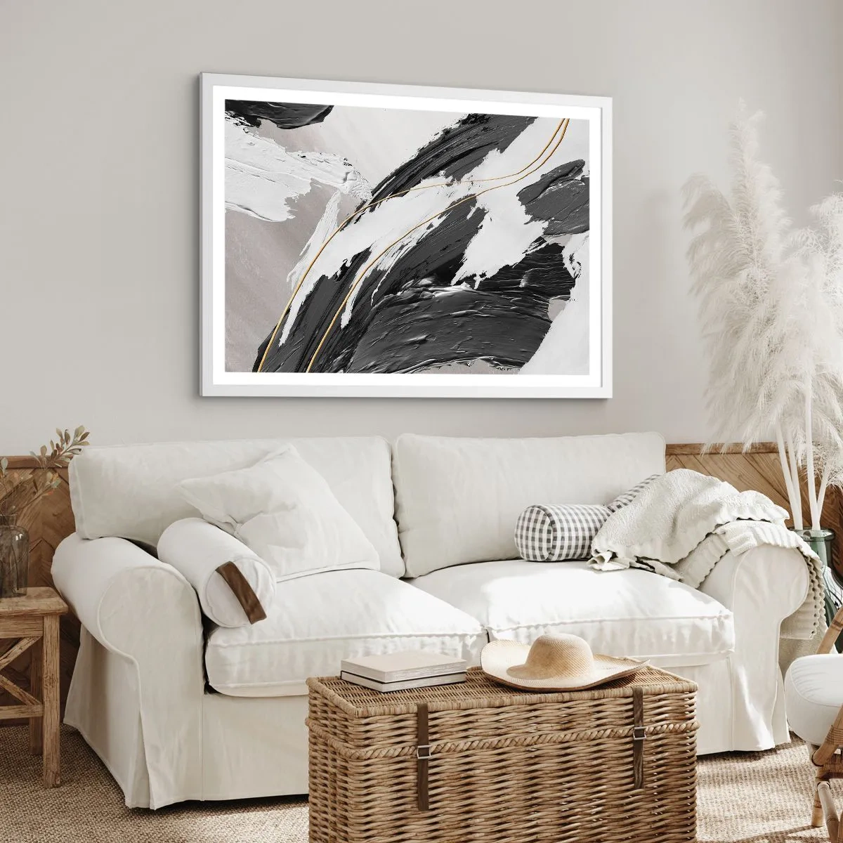 Affiche dans un cadre blanc - Poster - L'abstraction à grande échelle - 40x30 cm