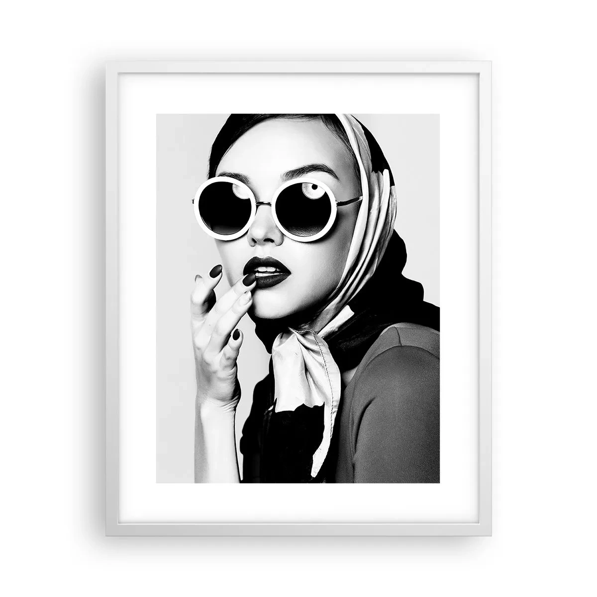 Affiche dans un cadre blanc - Poster - Salutations des années 60 - 40x50 cm