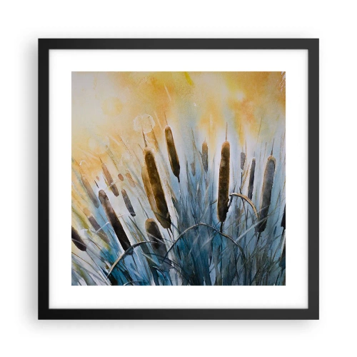 Affiche dans un cadre noir - Poster - Fraicheur de l'eau, chaleur du soleil - 40x40 cm