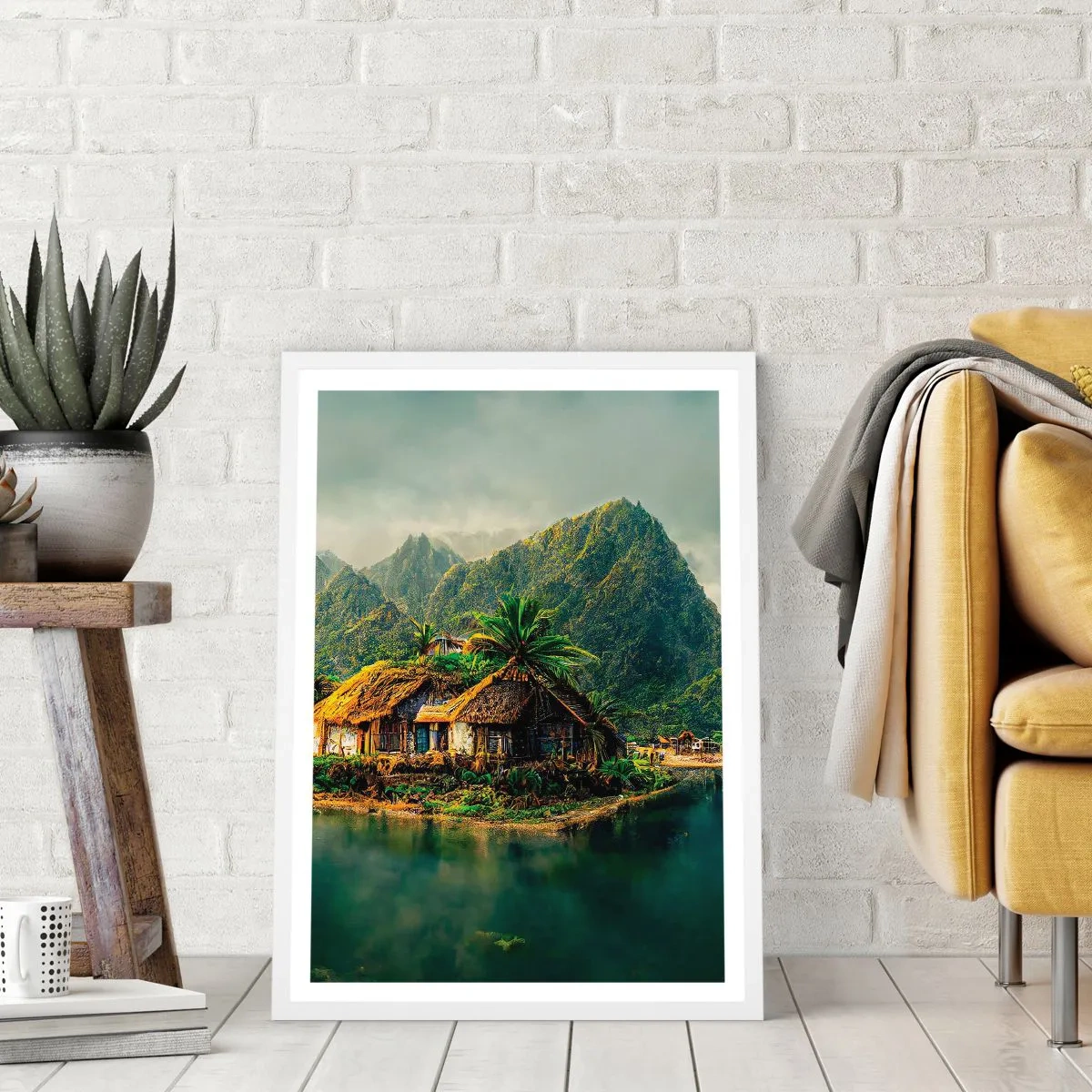 Affiche dans un cadre blanc - Poster - Paradis tropical - 50x70 cm