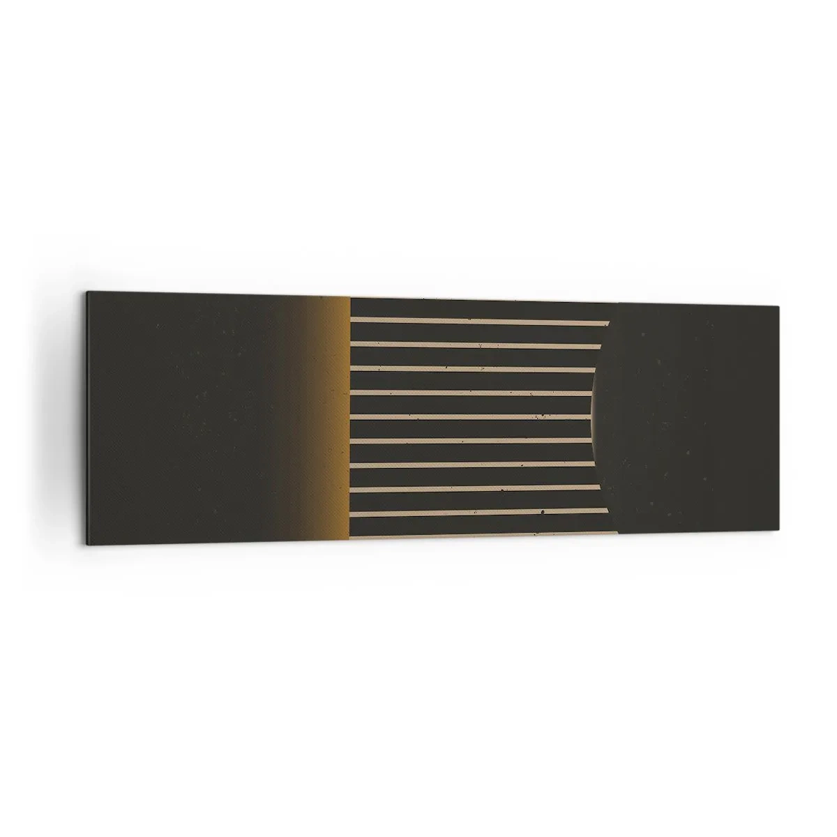 Impression sur toile - Image sur toile - Motif géométrique à rayures sur fond sombre - 160x50cm - Explorez les ténèbres - Décoration murale moderne pour le salon et la chambre ARTTOR