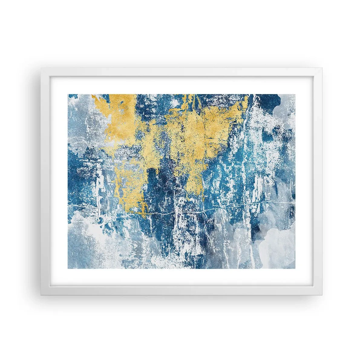 Affiche dans un cadre blanc - Poster - Abstraction du temps - 50x40 cm