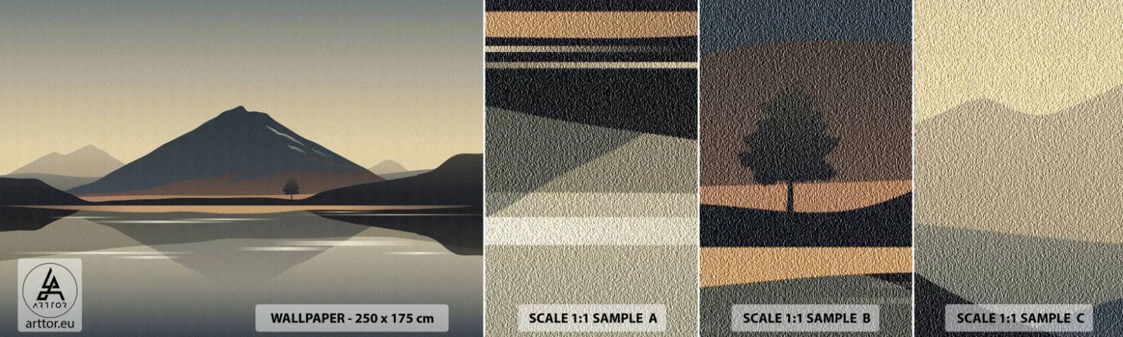 Échantillon de Papier Peint Autocollant Deluxe Sticker - Reflet de miroir - Iceberg, Morceau, Paysage - 100x30 cm