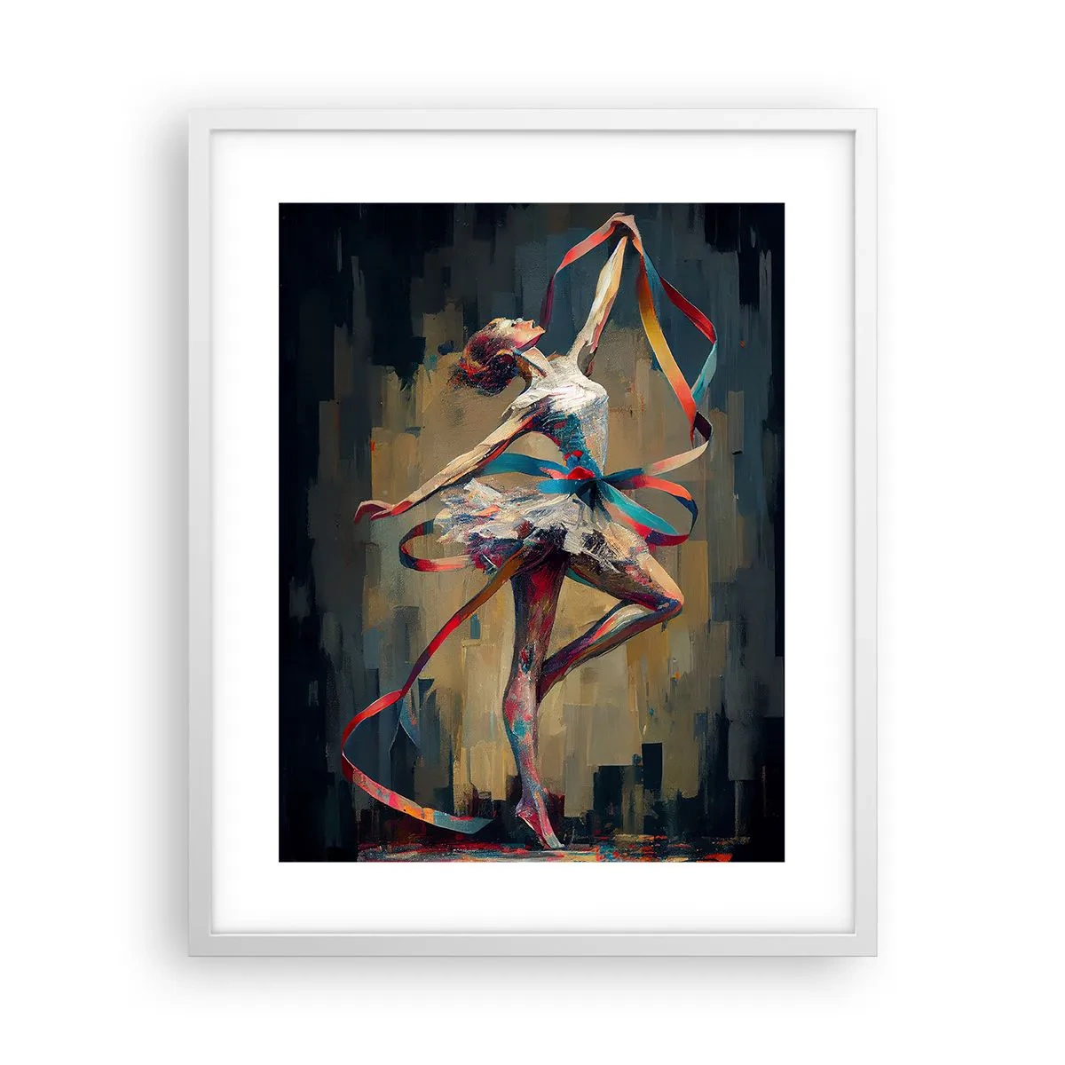 Affiche dans un cadre blanc - Poster - Danse du ruban - 40x50 cm