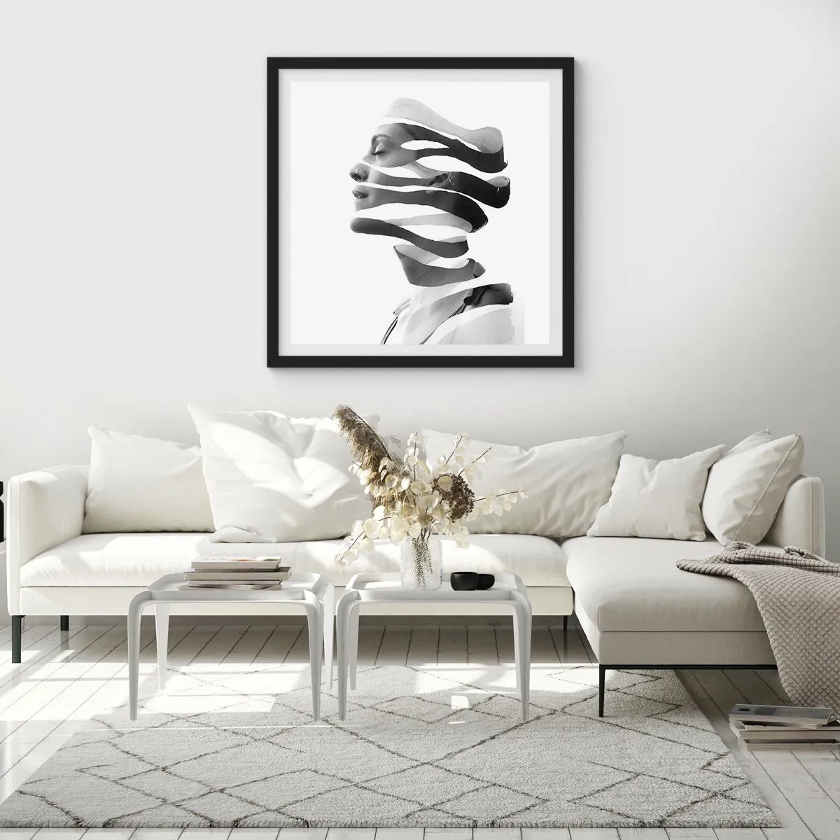 Affiche dans un cadre noir - Poster - Portrait surréaliste - 60x60 cm