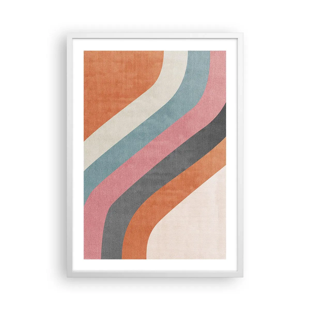 Affiche dans un cadre blanc - Poster - Composition diagonale – mouvement - 50x70 cm