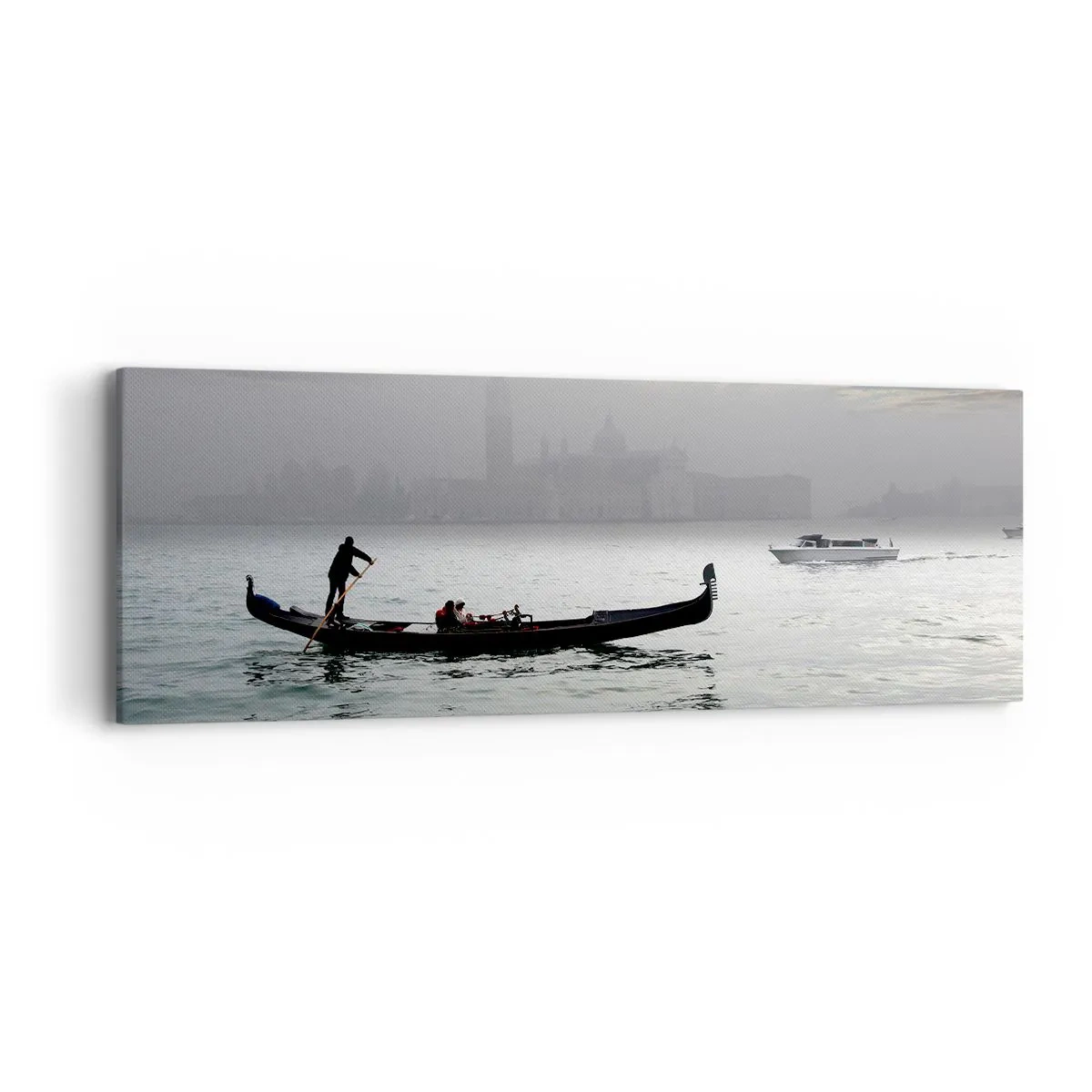 Impression sur toile - Image sur toile - Une ville fabuleuse faite d'eau et de brouillard - 90x30 cm