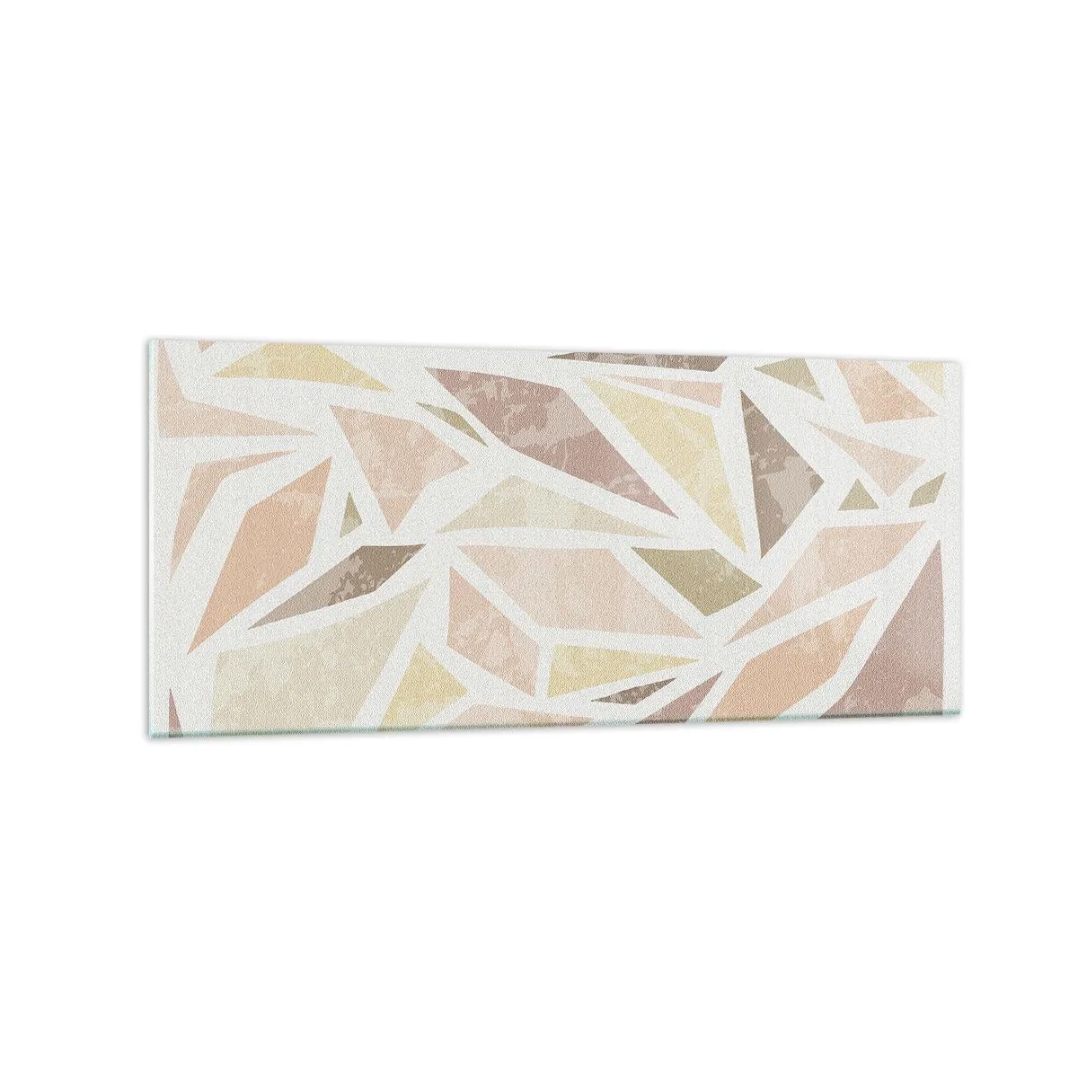 Impression sur verre - Image sur verre - Formes géométriques abstraites aux couleurs pastel - 120x50cm - Composition de vitraux - Décoration murale moderne pour le salon et la chambre ARTTOR