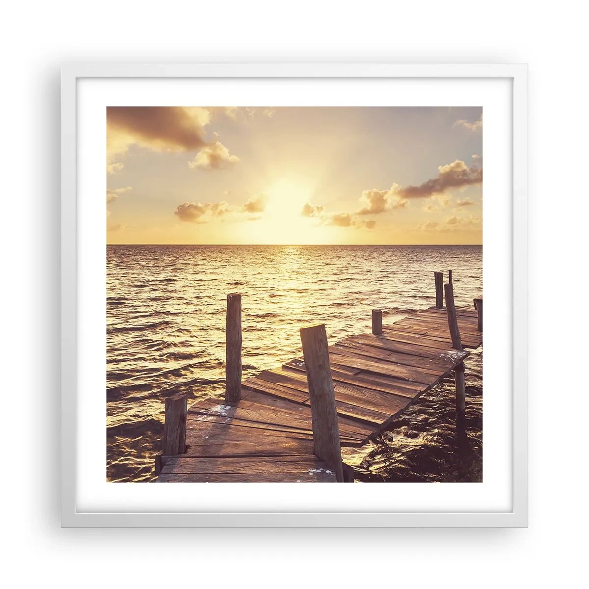 Affiche dans un cadre blanc - Poster - La terre d'or de la douceur - 50x50 cm