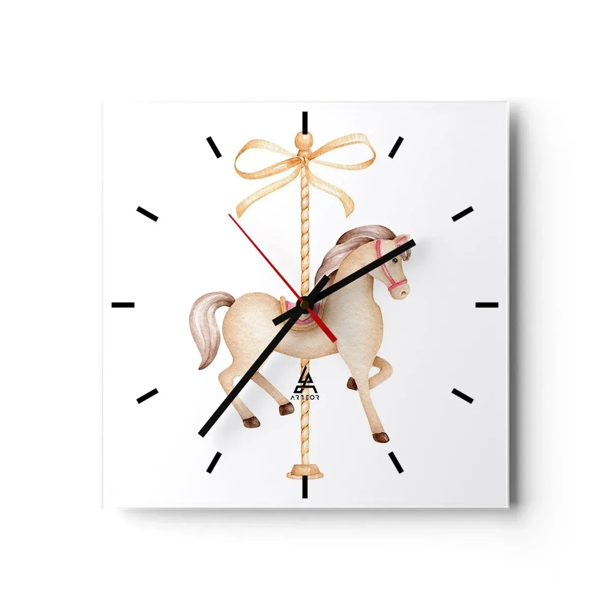 Horloge murale - Pendule murale - Un trot gracieux - 40x40 cm