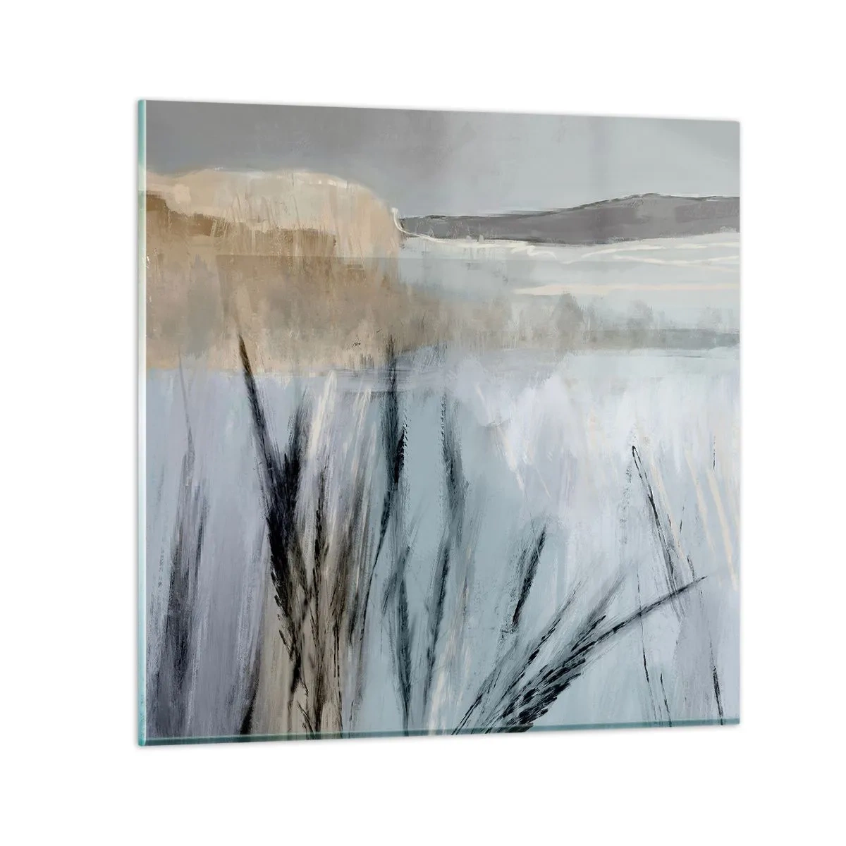 Impression sur verre - Image sur verre - Champs d'hiver - 40x40 cm