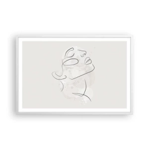 Affiche dans un cadre blanc - Poster - L'esquisse d'un rêve - 91x61 cm