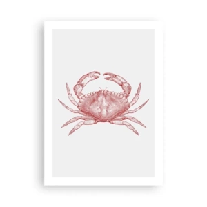 Affiche - Poster - Dessin de crabe vintage sur fond clair - 50x70cm - Le crabe des crabes - Décoration murale moderne pour le salon et la chambre ARTTOR