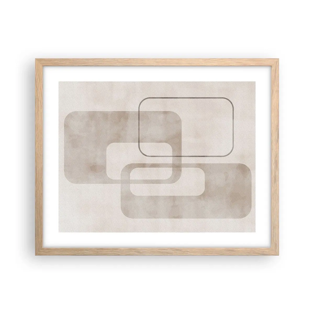 Affiche dans un chêne clair - Poster - Fugue géométrique - 50x40 cm