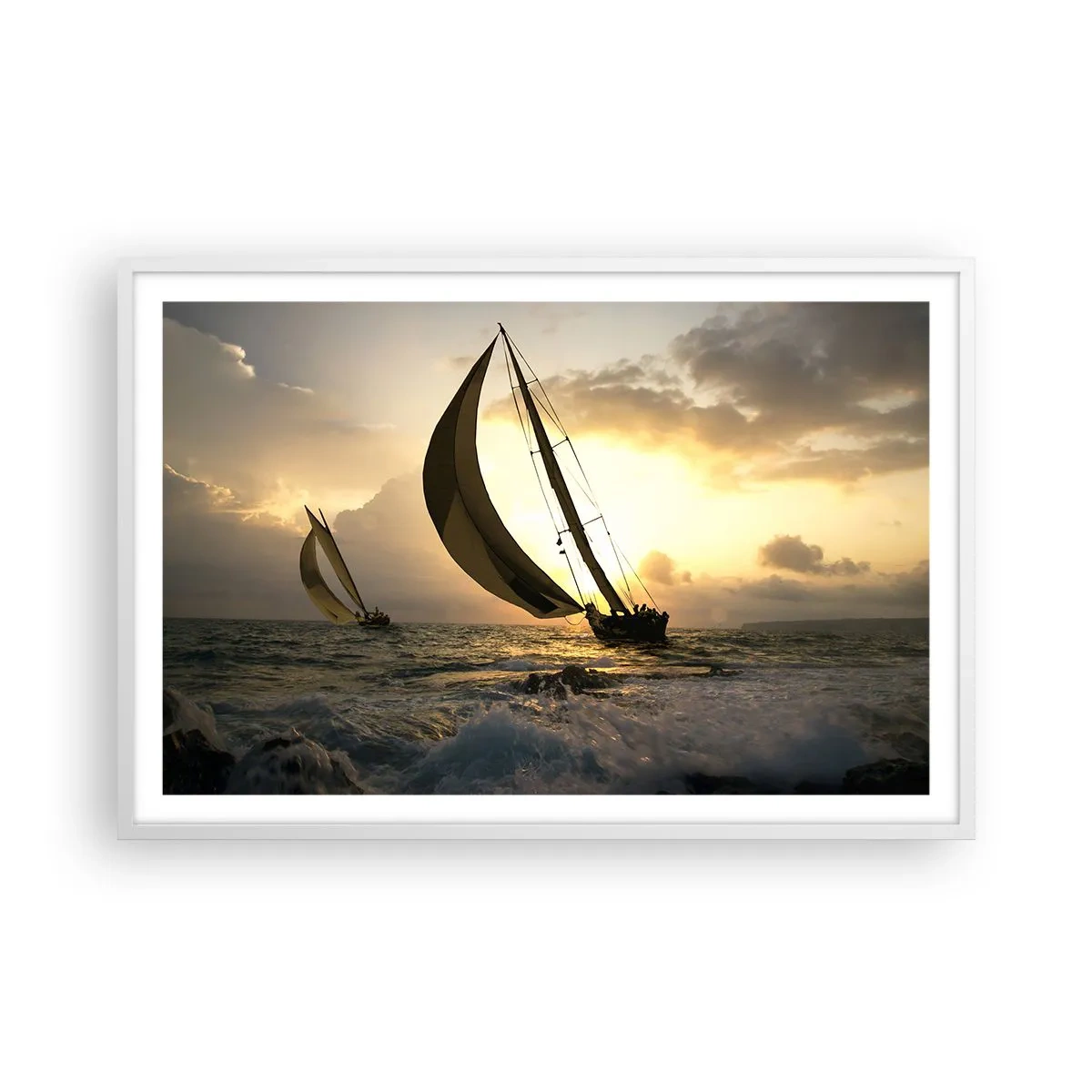 Affiche dans un cadre blanc - Poster - Avec le vent et contre le vent - 91x61 cm